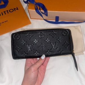 Louis Vuitton black empriente leather Clemence wallet